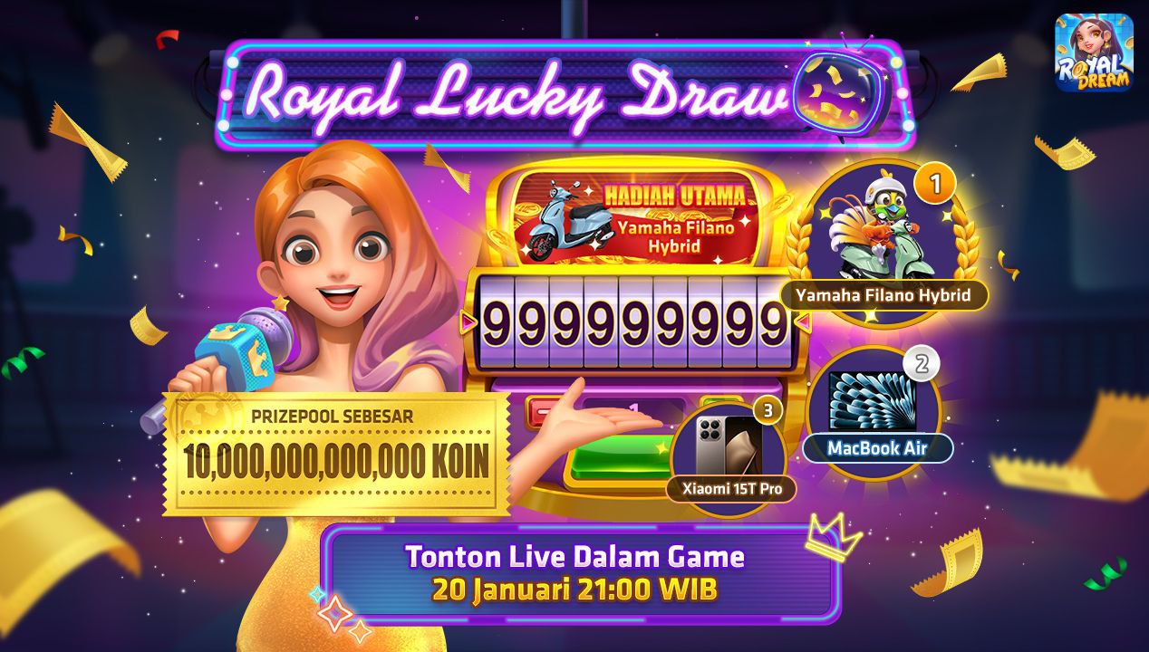Royal Lucky Draw Hari Ini: Prizepool 10 Triliun Koin & Hadiah Mewah